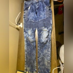Wavy designed Vintage Blue Jeans